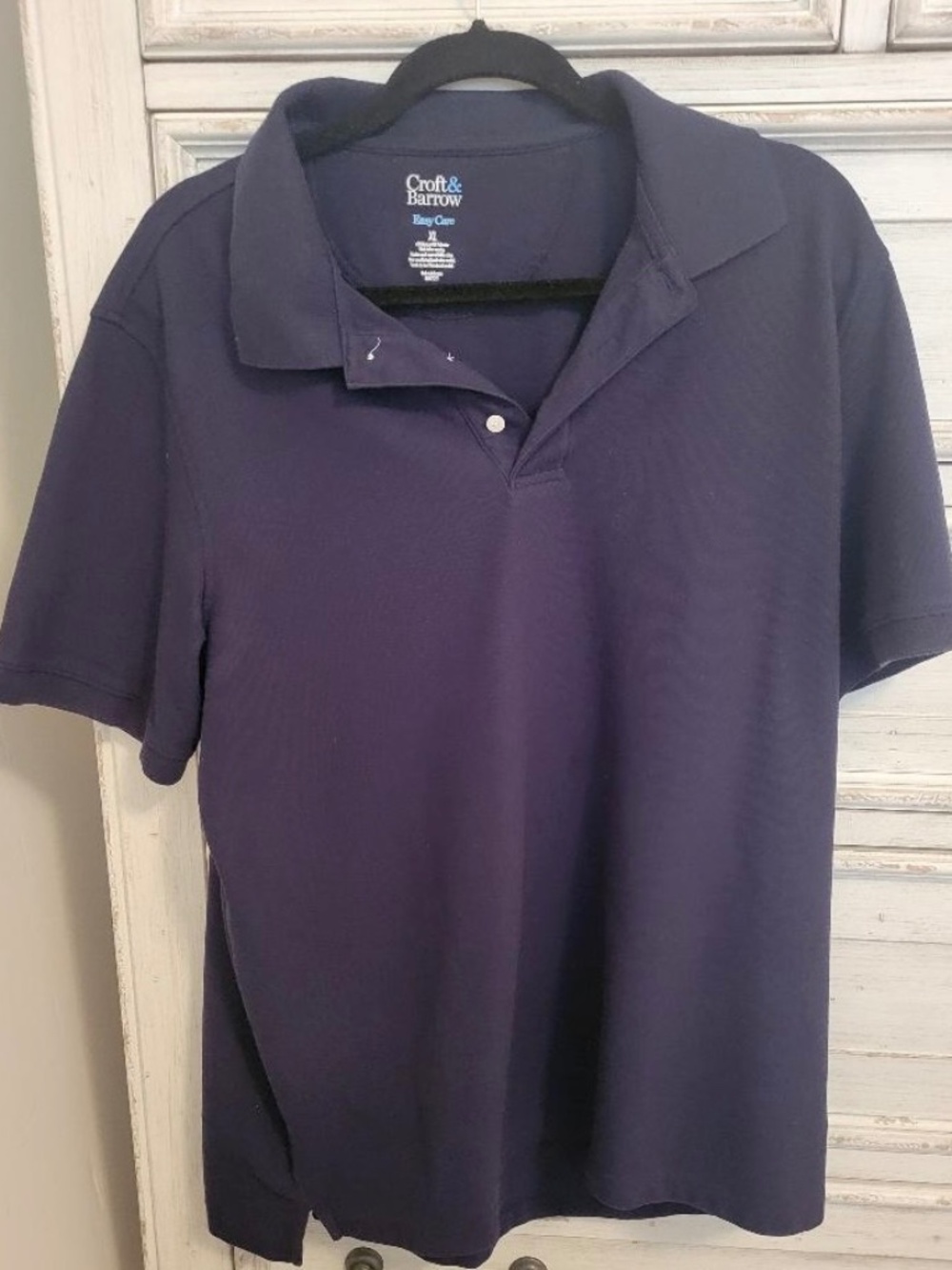 CROFT & BARROW Men's Easy Care Polo Shirt Size XL Dark Blue